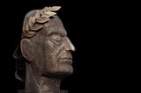 Sculpture of the head of an ancient Roman man