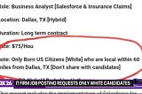 Tech company blames recruiter for ‘whites only’ job posting