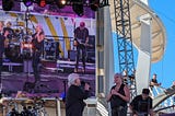 This shows the band Jefferson Starship in concert.