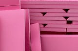 A stack of pink styrofoam