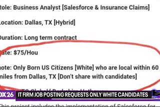 Tech company blames recruiter for ‘whites only’ job posting