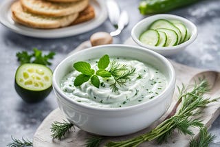 Greek Tzatziki Sauce with Cucumber and Dill Recipe