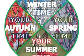 personal seasons cycle: your SPRING time, your SUMMER time, your AUTUMN time, your WINTER time