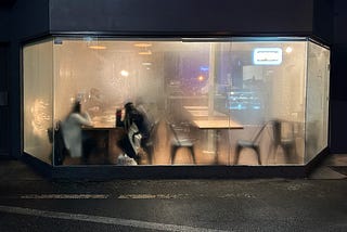 Foggy restaurant window