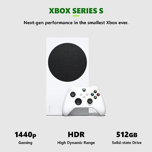 Microsoft Xbox Series S 512GB SSD Console — Includes Xbox Wireless Controller — Up to 120 frames…