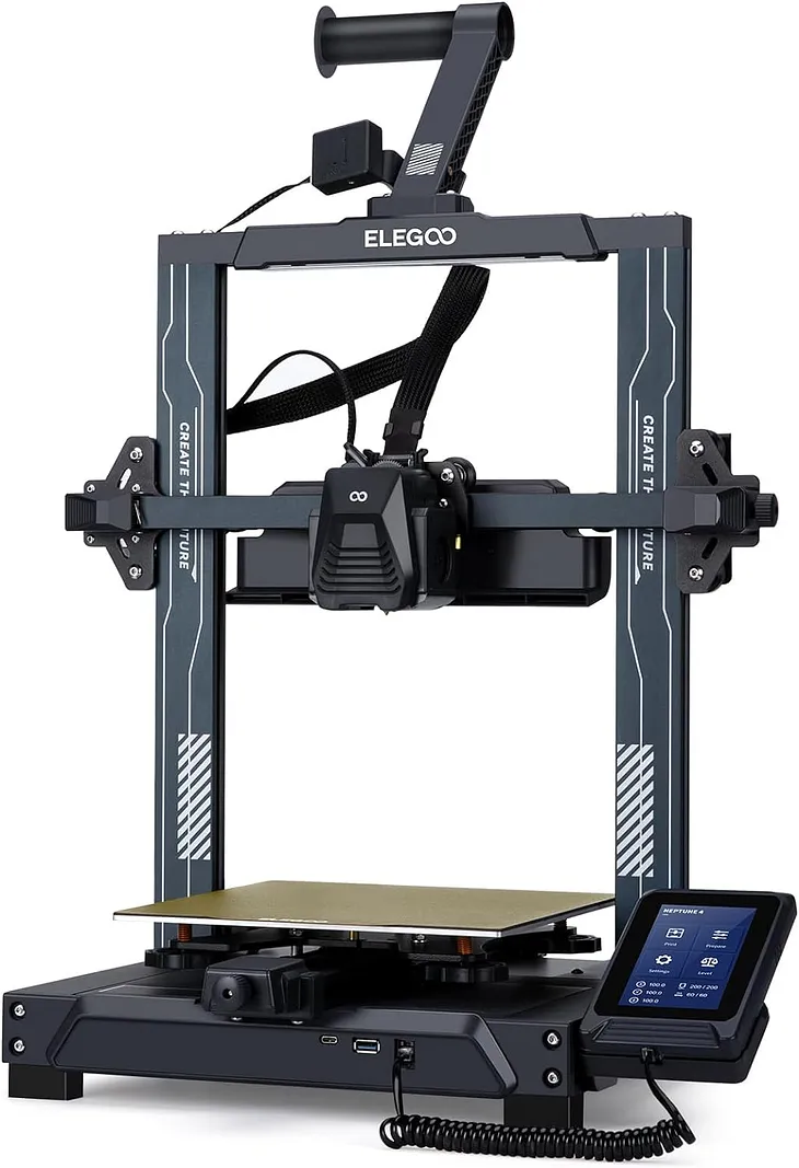 ELEGOO Neptune 4 3D Printer, 500mm/s High-Speed Fast FDM Printer with Klipper Firmware, Auto Leveling and Dual-Gear Direct Extruder, Easy Assembly for Beginners, 8.85x8.85x10.43 Inch Printing Size