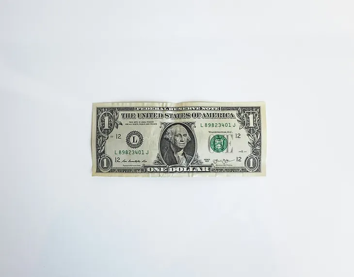 A one-dollar bill.
