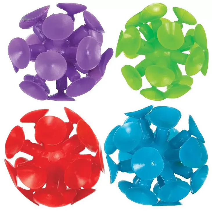 Suction-cup kid’s toy balls on sale at Party City.